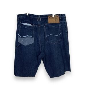 Akademiks Mens Jean Shorts Size 42 Cut Off Denim 100% Cotton VTG Jorts Skater